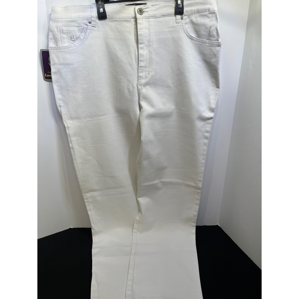 Gloria Vanderbilt Amanda Classic Fit White Jeans Slimming Tapered Leg Womens XL